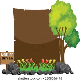 Concept of earth day. a message paper to make a brochure.