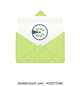 Concept earth hour in envelope