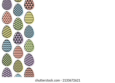 Concept of an Easter background with colourful eggs. Vector