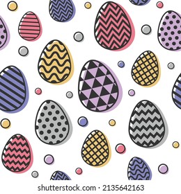 Concept of an Easter pattern with colourful eggs. Wallpaper concept. Vector