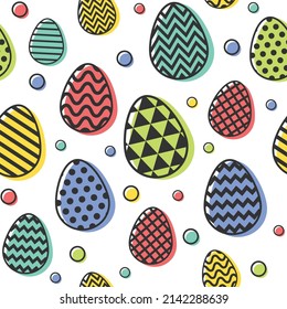 Concept of an Easter pattern with colourful eggs. Wallpaper concept. Vector