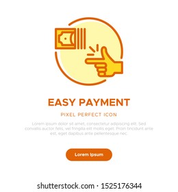 Concept Of Easy Payment Icon, Graphic User Interface, Onboarding App, Web Feature List Graphic