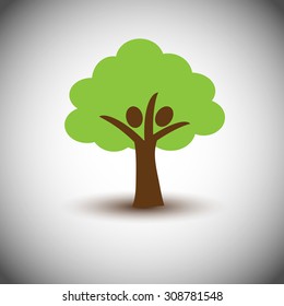 Concept of Eco Buddy with Green Tree -Save Trees