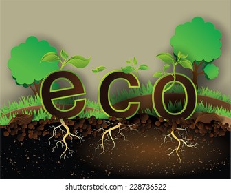 concept of eco friendly and save the earth .paper art style