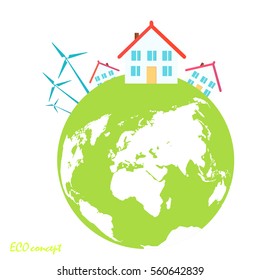 concept of eco friendly and save the earth with eco friendly technologies
