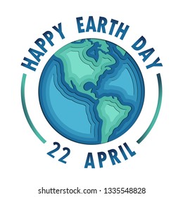 concept of eco, happy earth mother day, save the planet, save energy flyer template, banner, paper cut concept graphic object illustration