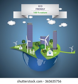 concept of eco life style with paper cut decoration
