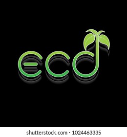Concept ECO logo on black background, Idea design for your presentation, Vector, EPS10