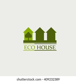 the concept of ecological house. logo. 