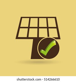 concept ecological icon panel solar vector illustration eps 10