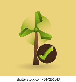 concept ecological icon wind power vector illustration eps 10