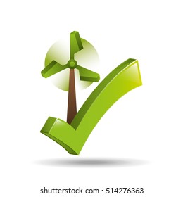 concept ecological icon wind power vector illustration eps 10