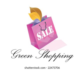 concept of an ecology friendly shopping icon - vector style
