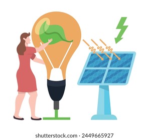 Concept of Ecology Problems and Alternative Energy, flat design vector illustration, for graphic and web design 