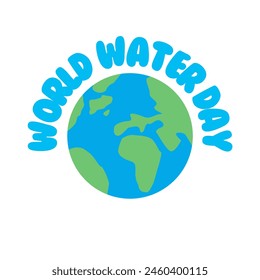 concept of ecology and world water day. Globe Concept design for banner poster. Water day creative. water splash vector illustration. Saving water and world environment.