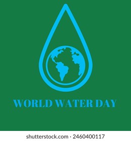 concept of ecology and world water day. Globe Concept design for banner poster. Water day creative. water splash vector illustration. Saving water and world environment.