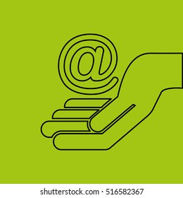 concept e-commerce hand with mail icon vector illustration eps 10
