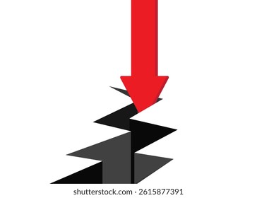 The Concept of Economic Crisis, Economics Recession, Crashed Stock Loss Trading, Profit and Loss stock illustration