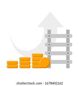 Concept of economic growth. Financial development. Flat style illustration. 