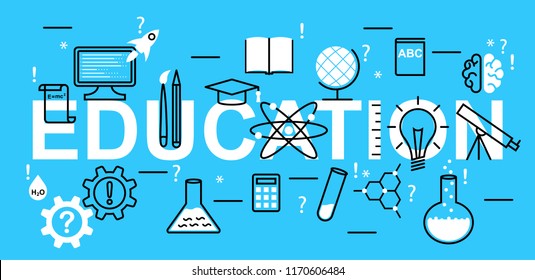 concept of education. Modern flat line design vector 


