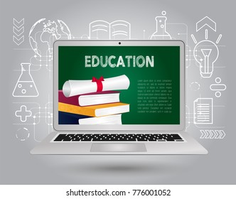 The concept of education. Online education.