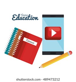 concept education online, distance training learn elements graphic