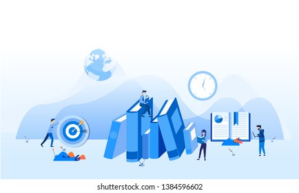 Concept Education, online training, Internet studying, online book, tutorials, e-learning for social media, documents, cards, posters. distance education Vector illustration online education 