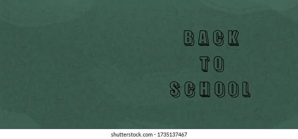 Concept of education School background with different stuff from notepad paper and back to school design vector.