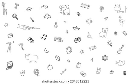 Concept of education School background with different stuff from notepad paper and back to school design vector