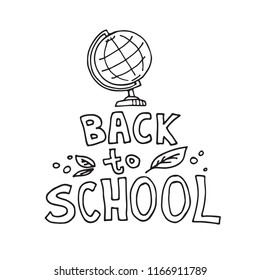 Concept of education. School background with hand drawn school symbols with Back to School lettering.