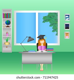 Concept of education. School learning. Vector illustration.