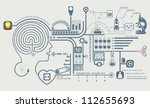 Concept of education and science, the functioning of the human body and the brain info graphics, Vector illustration of brain maze