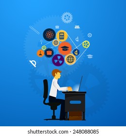 The concept of education, science and knowledge. vector