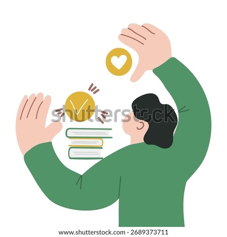 Concept education, staff training,  learning support, information search, exam preparation. Vector hand drawn illustration for web design, marketing.