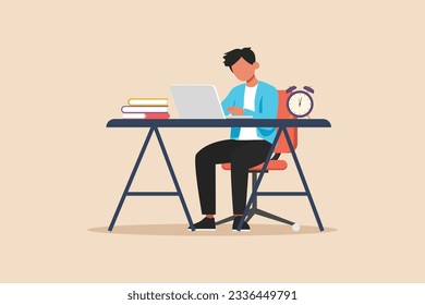 Concepto de eficaz y productivo. Ilustración vectorial colorida.