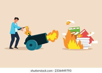 Concept of effective and productive. Vector colorful illustration.