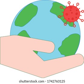 Concept of effective protection of the world from viruses. vector
