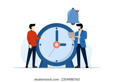 concept of effective time management with task schedule planning, completing work and tasks on time or work efficiently with high productivity, smart businessman. flat vector illustration.