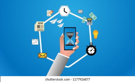 Concept of effective time management– stock illustration