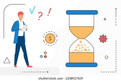 concept of efficiency of working time, increasing productivity and profit of employees. Timemanagment of company personnel, vector illustration