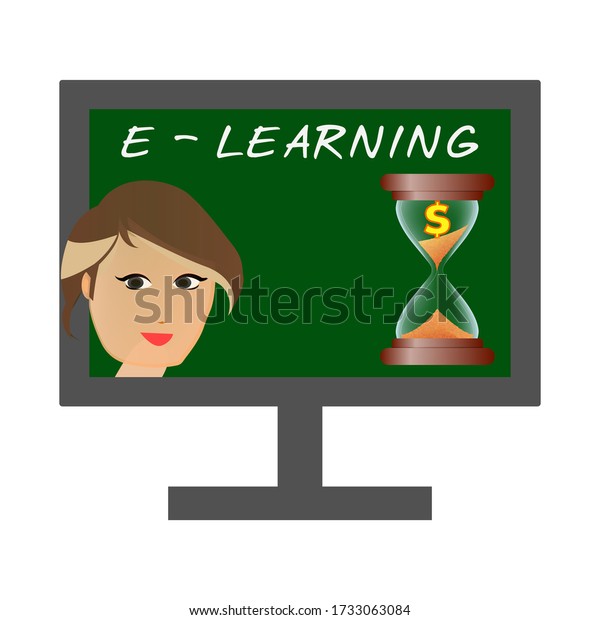 Concept Elearning On Computer Monitor On Stock Vector (Royalty Free ...