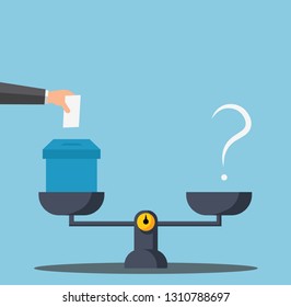 The concept of elections, voting, voting price, bribing voters, vector, illustration is shown