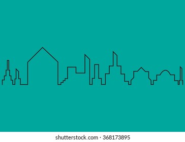 Concept electric circuit city. Vector flat design.