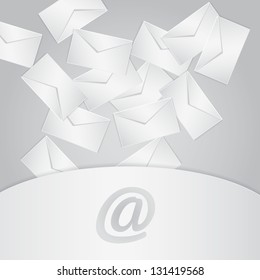 Concept of electronic (email) mailbox with many incoming mail letters