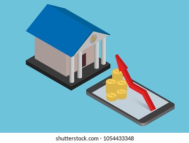 concept electronic money. flat isometric design