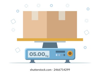 concept of electronic scales, measuring the weight of goods, scales for weighing products, electronic scales for kitchen product scales isolated on a white background.