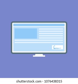 The concept of electronic signatures. Design in flat style. Vector illustration.