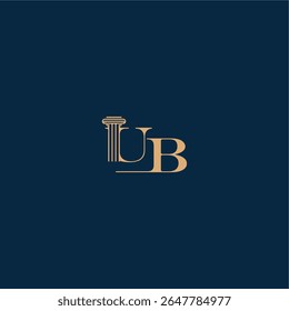 concept of elegant attorney design UB with monogram and pillar letter classy law logo