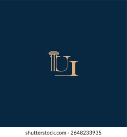 concept of elegant attorney design UI with monogram and pillar letter classy law logo