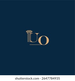 conceito de elegante design advogado UO com monograma e letra pilar logotipo de lei classy